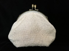 Hand woven fabric clutch purse