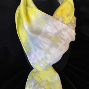 yellow and silver snow dyed scarf